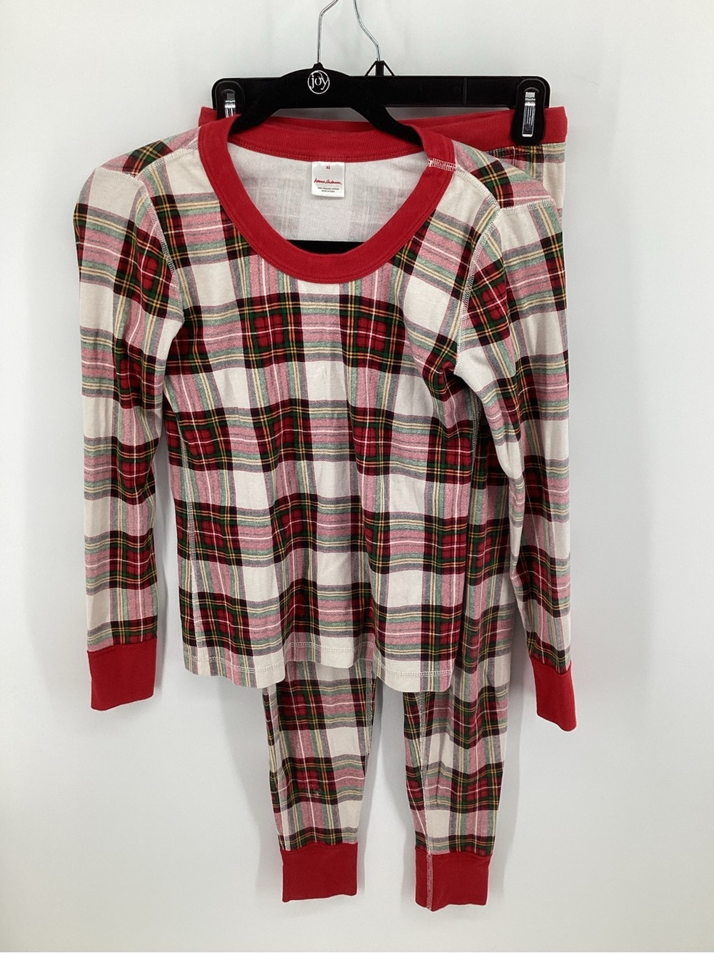 Hanna Andersson Red Plaid Pajama Set with Red Trim